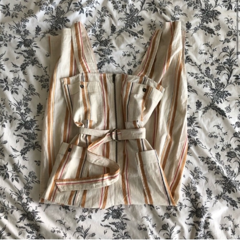 Billabong Light the Night striped zip up jumpsuit